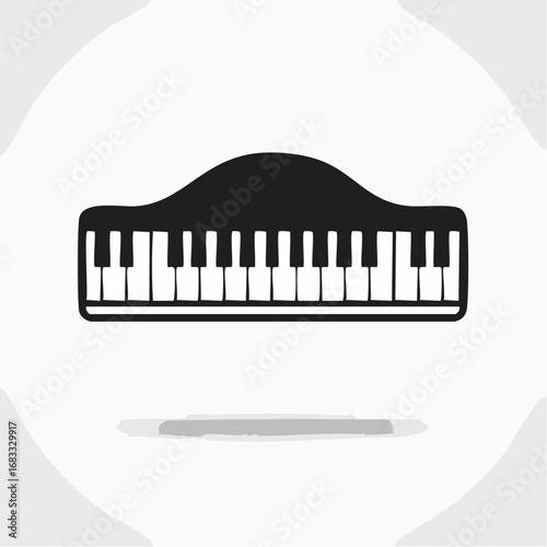 Piano keyboard silhouette. This image shows a piano keyboard silhouette, also known as a keyboard clipart or piano keys vector. Vector clipart illustration design.