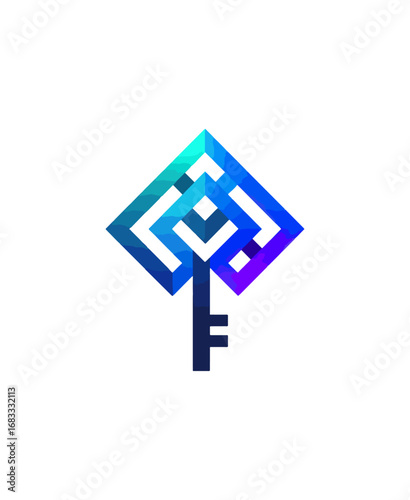 Abstract gradient key graphic design