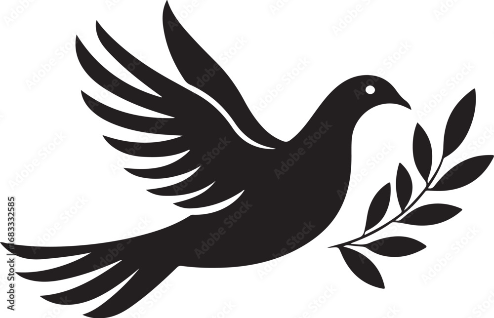 Obraz premium Peace Dove Silhouette Vector Bundle