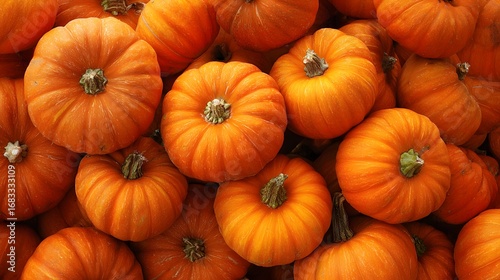 Fresh pumpkins in a pile. 
