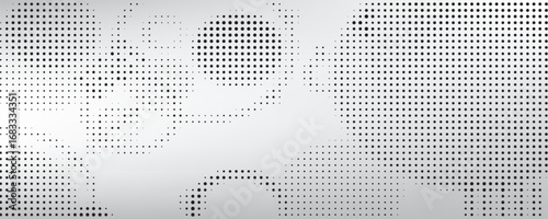 Halftone faded gradient texture. Grunge halftone grit background. White and black sand noise wallpaper. Retro pixilated vector backdrop