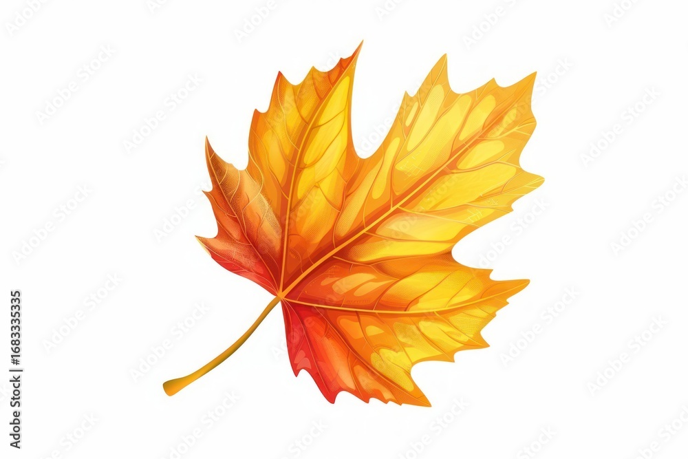 Obraz premium Vibrant autumn maple leaf illustration