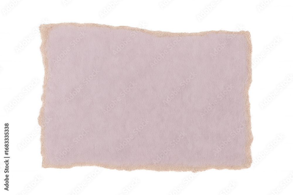 Obraz premium Pink paper fragment with torn edges, revealing transparent backdrop for creative text placement