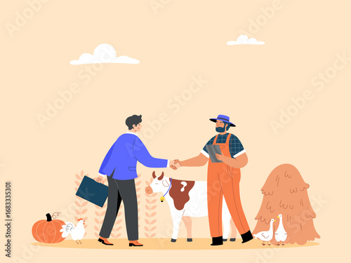 Joint investment agreement for agricultural product trading, farmers and businessmen agree on cooperation in agriculture and investment