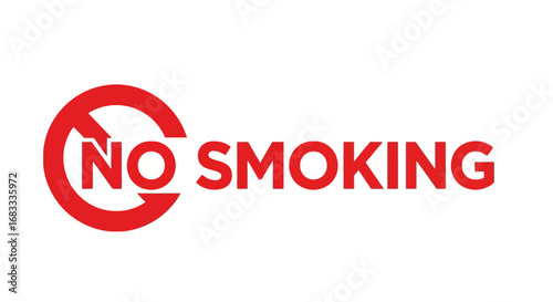 A red "No Smoking" sign, displaying a prohibition symbol against a white background.