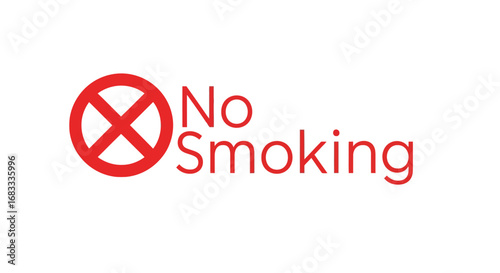Red No Smoking Sign Against White Background Public Health and Prevention