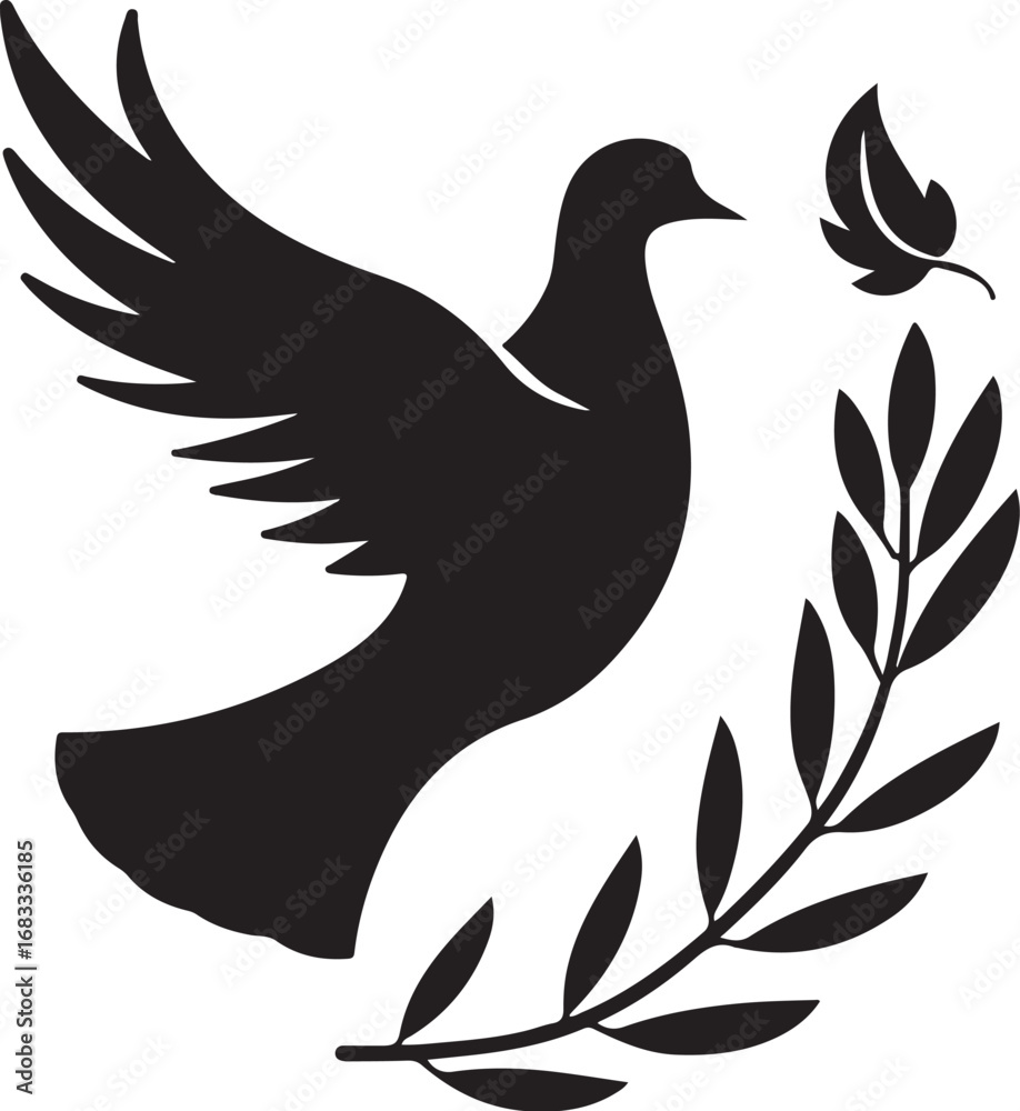 Fototapeta premium Peace Dove Silhouette Vector Bundle