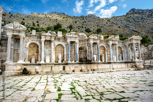 Antonin Fountain in the ancient city of Sagalassos in Aglasun district of Burdur province in Turkey