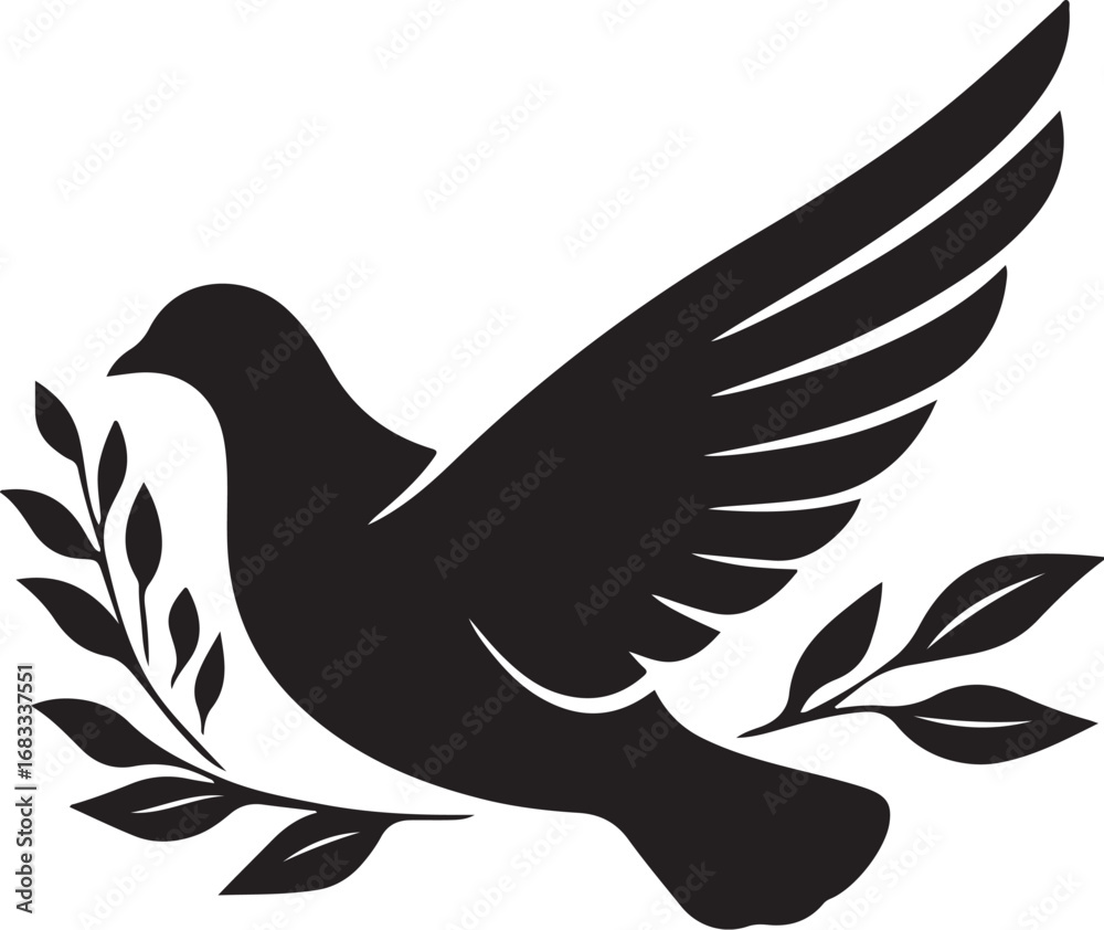 Obraz premium Peace Dove Silhouette Vector Bundle