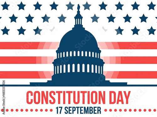 Wallpaper Mural Iconic united states capitol building silhouette against a star spangled banner background celebrating constitution day Torontodigital.ca