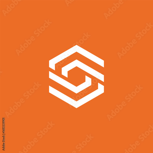 Geometric Hexagon Initial Letter S Logo Design Vector Template