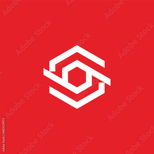 Abstract Hexagon Initial Letter S Logo Design Vector Template