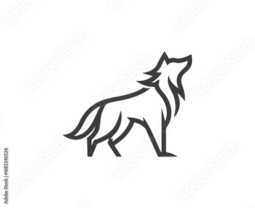 Stylized wolf silhouette illustration