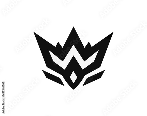 Stylish black and white crown graphic design