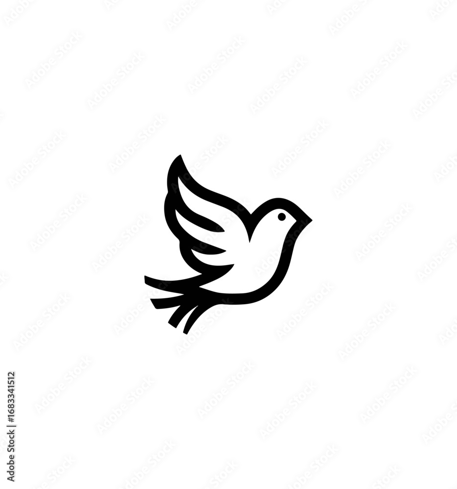 Fototapeta premium White bird in flight graphic design
