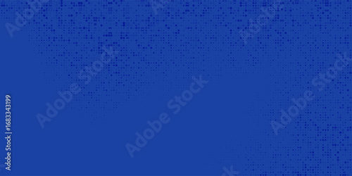Pola halftone biru. Latar belakang gradien komik retro. Hamparan tekstur titik piksel biru cerah. Pola gradien pudar seni pop kartun. Latar belakang vektor untuk poster, spanduk, dan iklan.