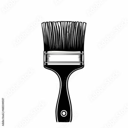 Paint brush silhouette. This image shows a black paint brush outline. Vector clipart illustration design.