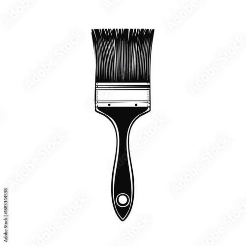 Paint brush silhouette. This image shows a black paint brush outline. Vector clipart illustration design.