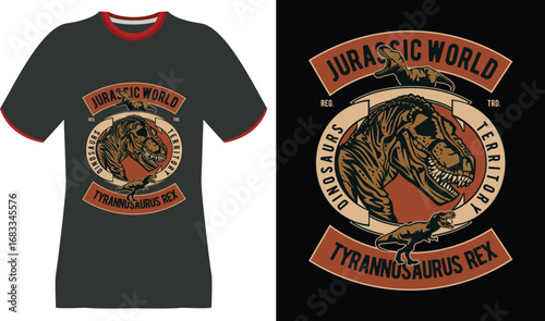 Jurassic World Tyrannosaurus Rex Dinosaur T-Shirt Design
