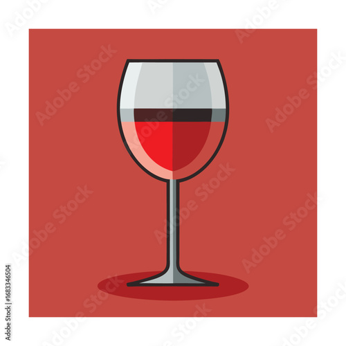 Wine Glass With Red Wine On Red Background drink beverage
