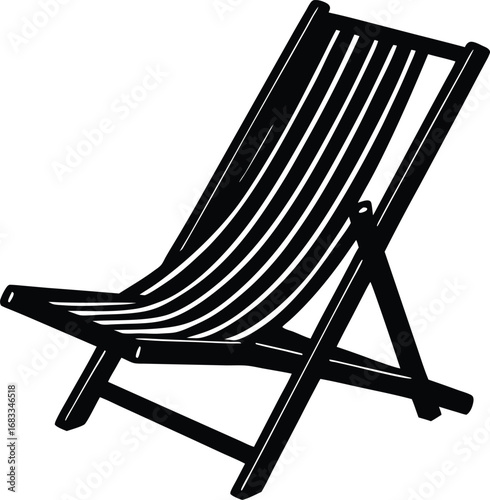 vector Art & Illustration in beach chair on white background