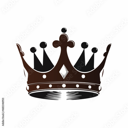King and queen crown silhouette. This image shows two black crown silhouettes side by side, representing royalty and elegance. Vector clipart illustration design.