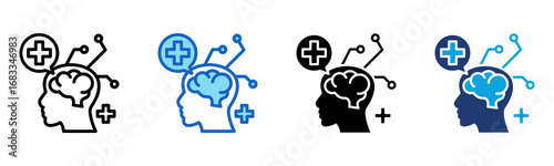 Neuro icon Multi Style Vector Illustration