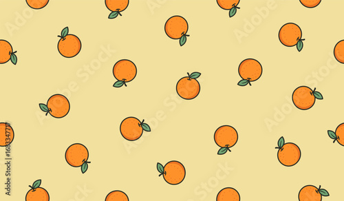 Cute orange fruits pattern background vector design