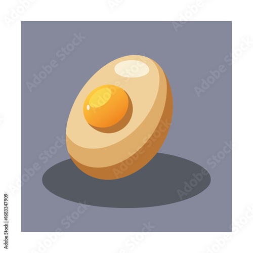 Half Cracked Egg with Yolk on Gray Surface egg white