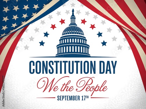 Wallpaper Mural Constitution day celebration featuring the u s capitol building and the american flag Torontodigital.ca