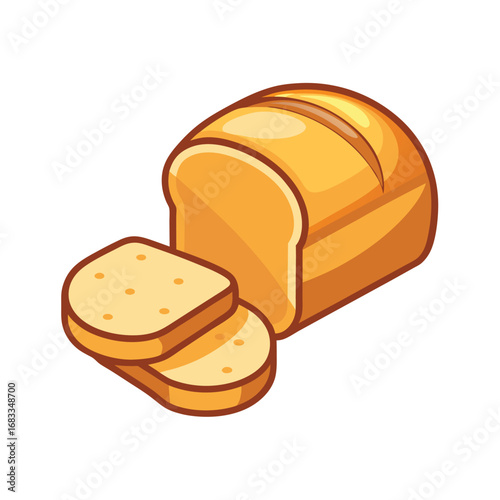 Sliced Loaf of Bread Isometric Illustration bakery