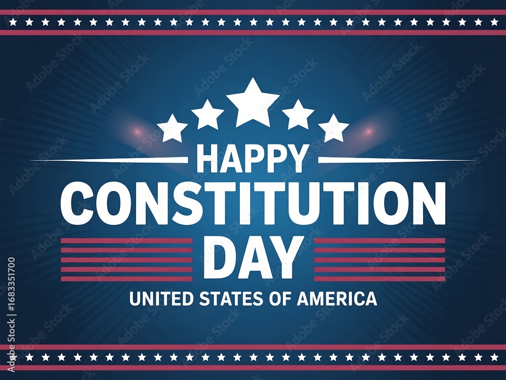 Naklejka premium Celebrate constitution day with a festive united states of america design featuring stars and stripes