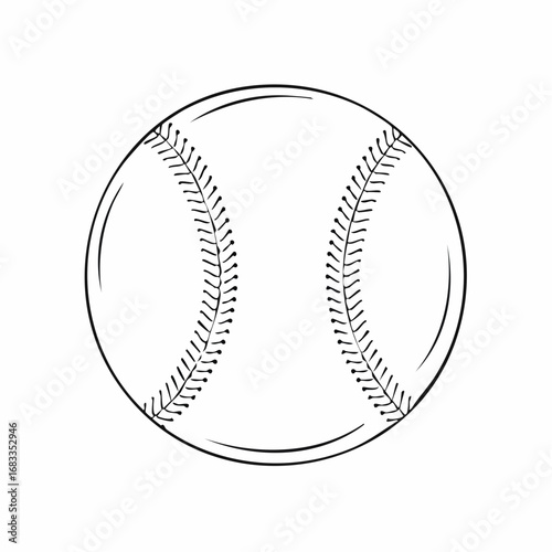 Baseball stitching silhouette. This image shows the silhouette of baseball stitching, which is the pattern of stitches found on a baseball. Vector clipart illustration design.