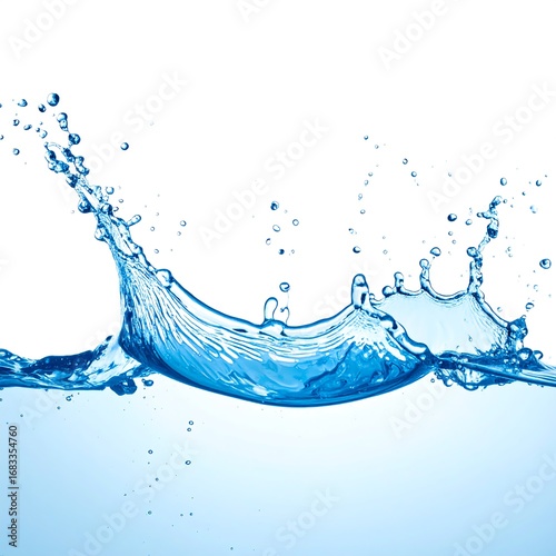 Water splash on white background