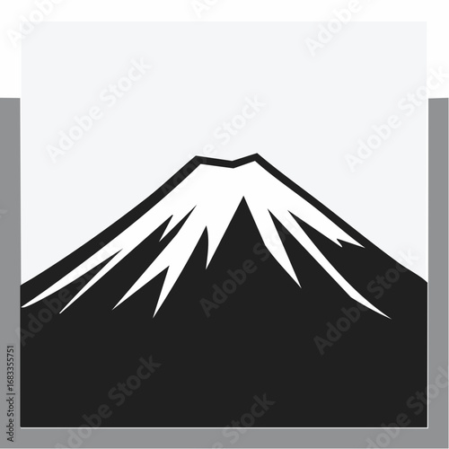 Mt kilimanjaro silhouette. This image highlights a bold black silhouette of Mount Kilimanjaro with its snow-capped peak and rugged outlines. Vector black clipart illustration design.