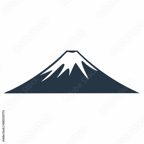 Mt kilimanjaro silhouette. This image highlights a bold black silhouette of Mount Kilimanjaro with its snow-capped peak and rugged outlines. Vector black clipart illustration design.