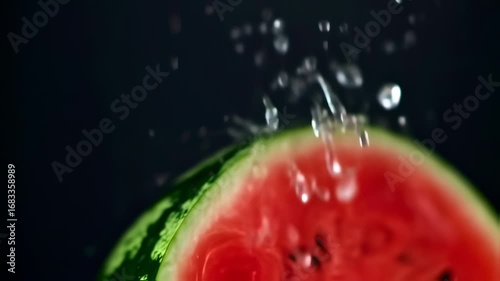 Watermelon splash closeup
