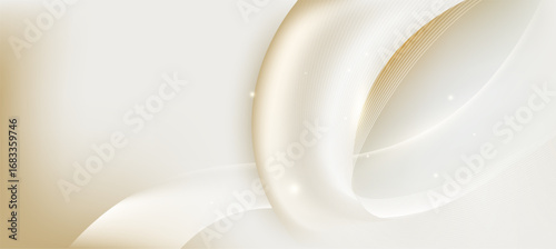 Minimal Curved Golden Luxury On Pastel Background Design