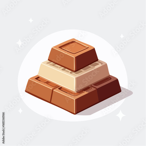 Stacked Chocolate Pyramid Illustration