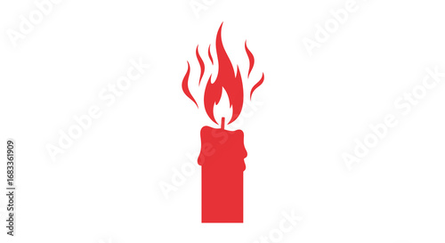 Vibrant red candle flame symbolizing passion, energy, and inspiration for modern design projects.