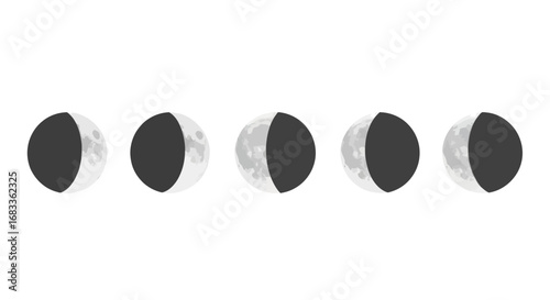 Captivating sequence of moon phases illustrating celestial cycles and astronomical transitions