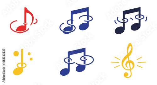 Vibrant musical notes collection capturing the essence of melody and rhythm for creative projects