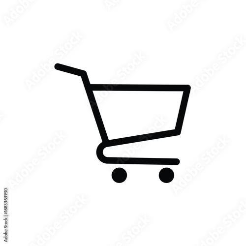 Black shopping cart icon on white vector