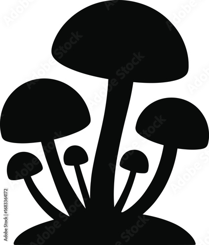 Mushroom silhouette icon vector graphic art design for nature food fungi lovers