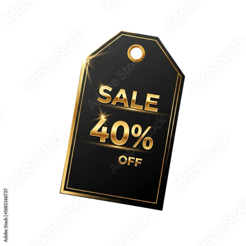 Announcing a stunning 40% off sale with this elegant golden price tag for a limited time only