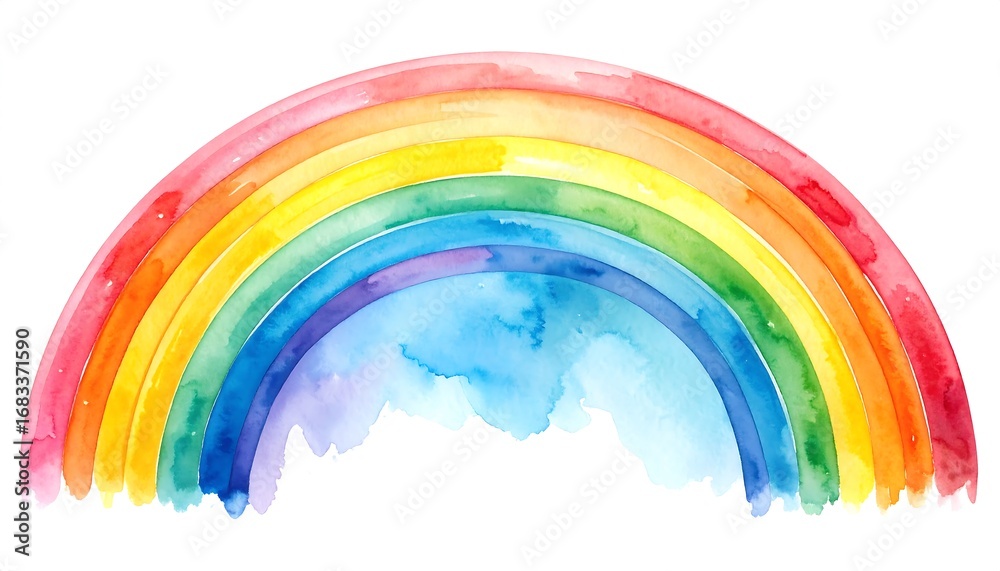 Obraz premium Watercolor rainbow illustration