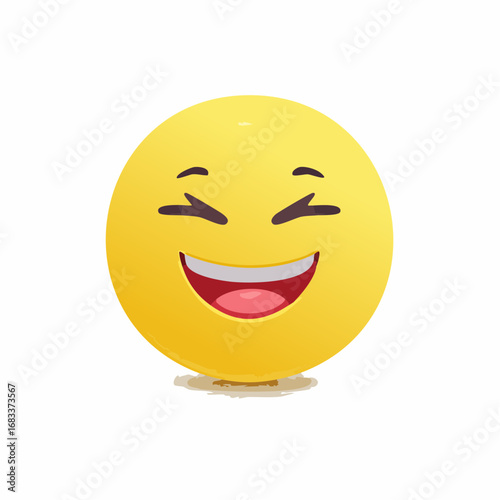 Gelber Smiley mit zwinkerndem Auge, Vektordesign, Symbol für Humor, Scherz und Flirten.