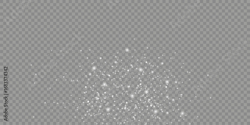 Fantasy glowing star dust explosion with glittering light particles overlay