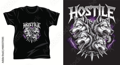 dog graphic vector T shirt design print.