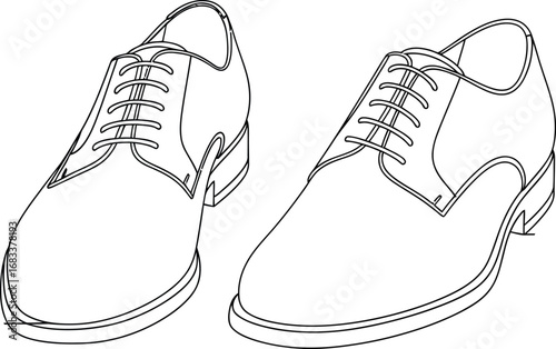 Classic leather dress shoes with laces on a white background